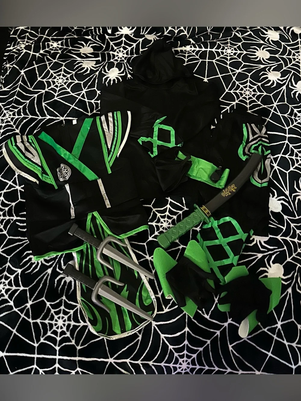 Ninja Warrior Kids Costume - Black & Green
